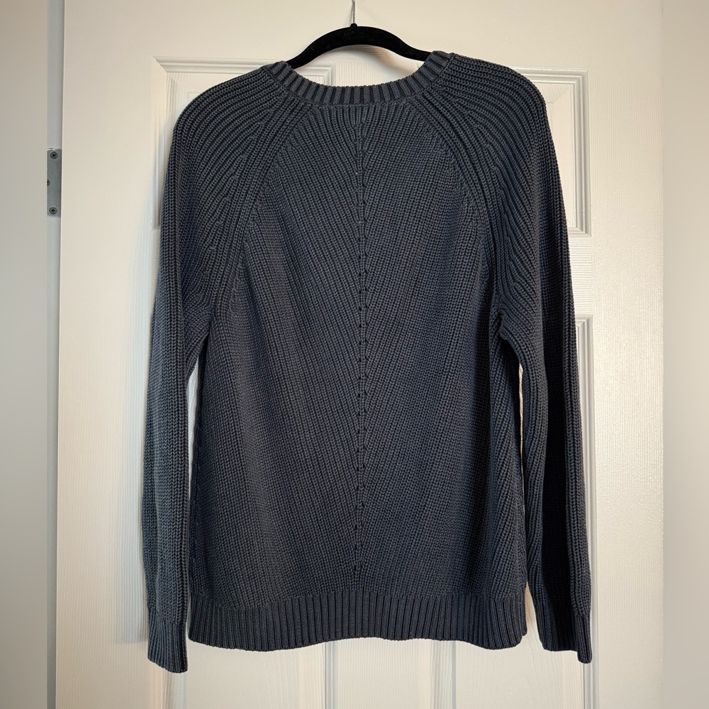 Marine Layer Ezra Cozy Cotton V-Neck Blue-Grey Sweater Size M NWT - Picture 5 of 8